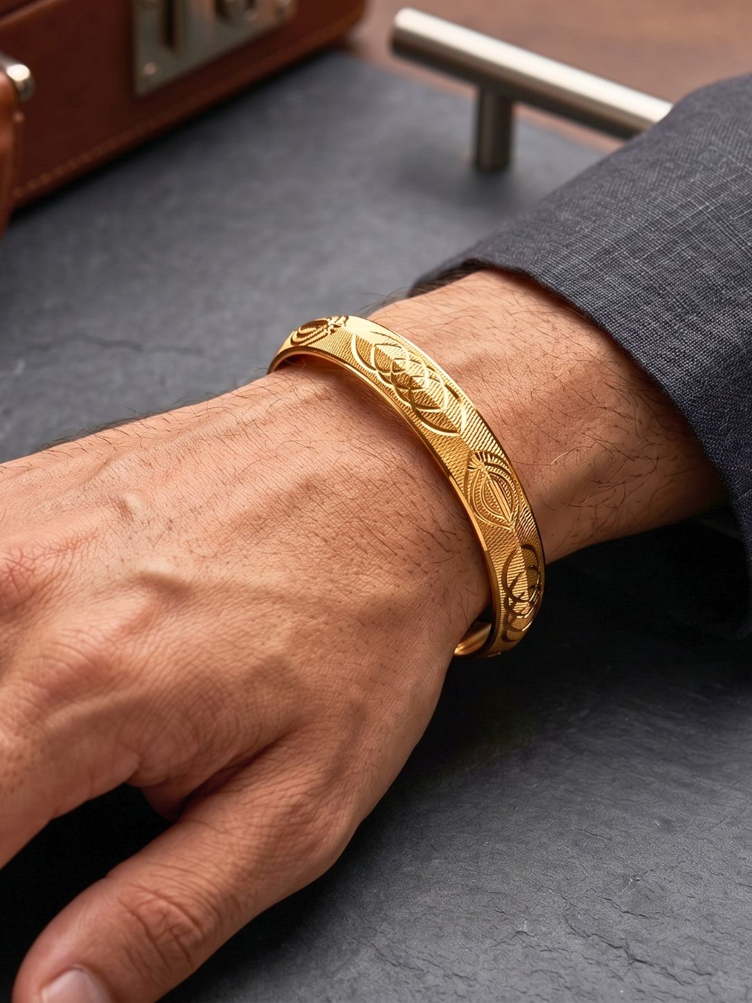 The Flourish – Premium Gold-Finish Kada