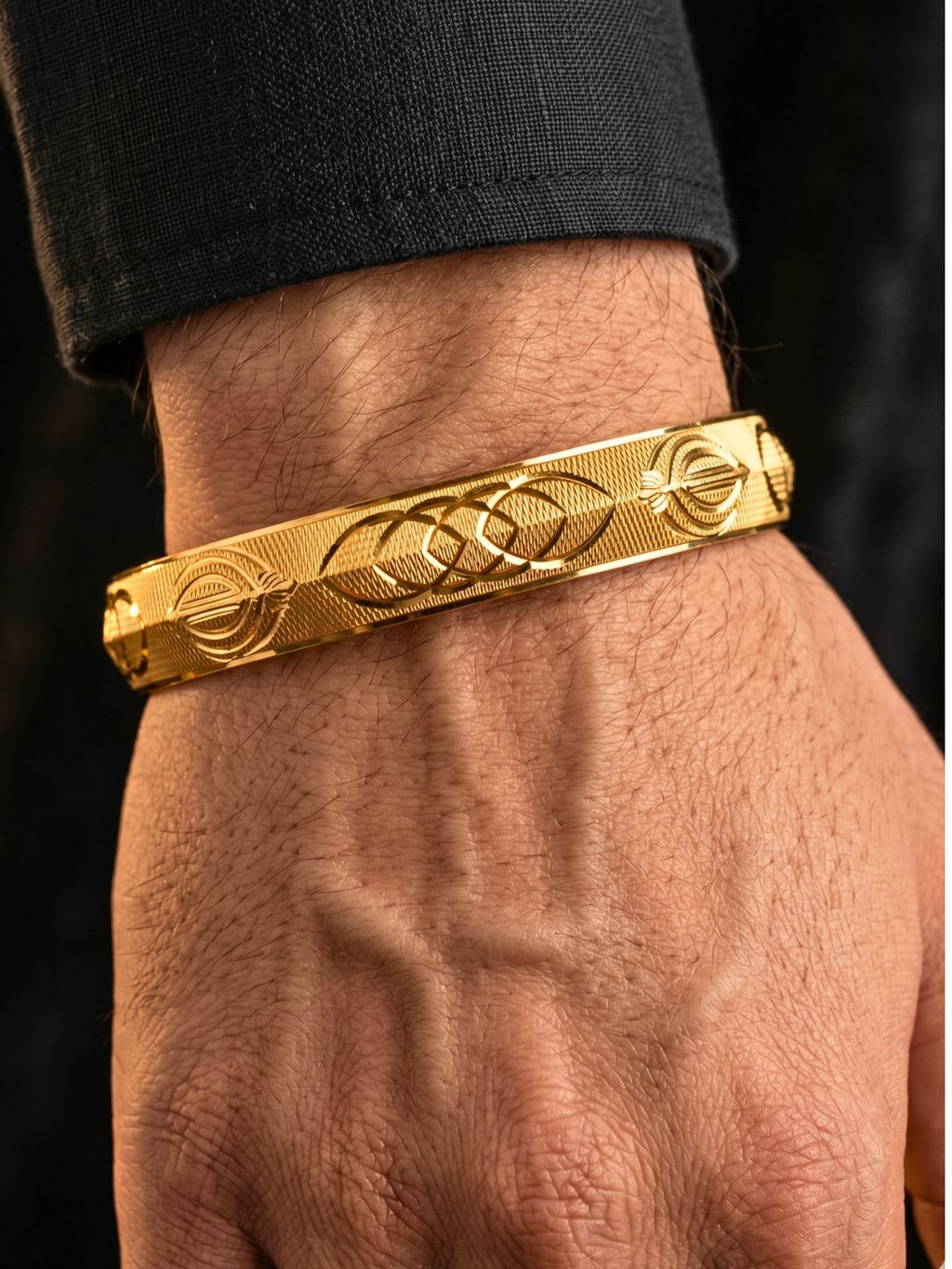 The Flourish – Premium Gold-Finish Kada