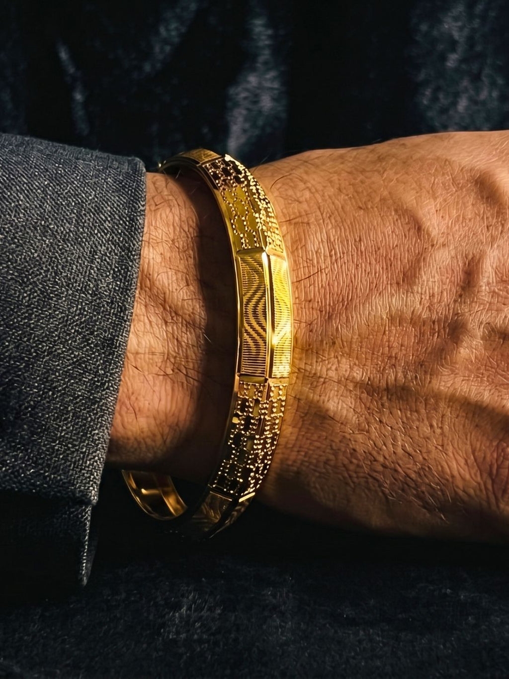 The Mosaic – Premium Gold-Finish Kada