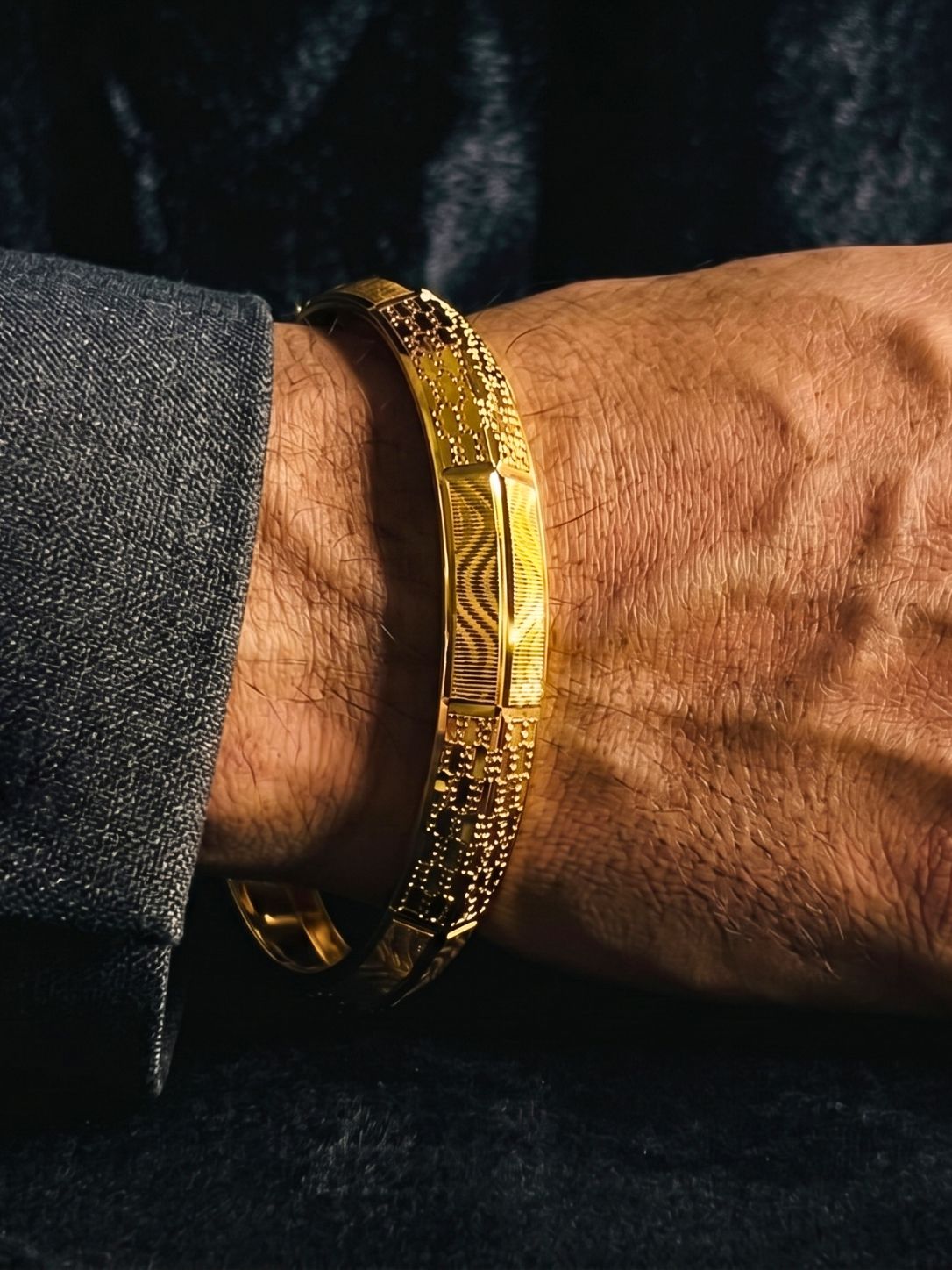 The Mosaic – Premium Gold-Finish Kada
