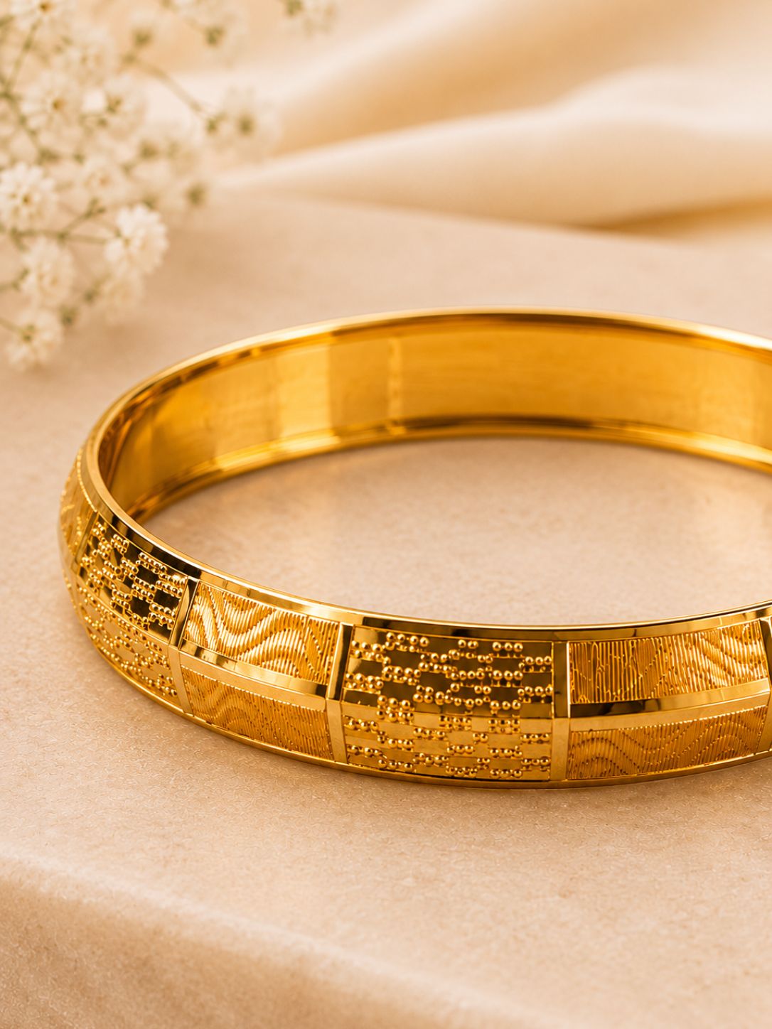 The Mosaic – Premium Gold-Finish Kada