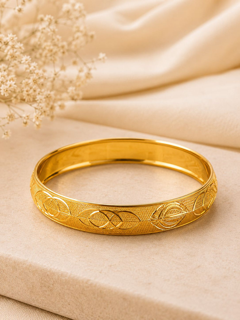 The Flourish – Premium Gold-Finish Kada